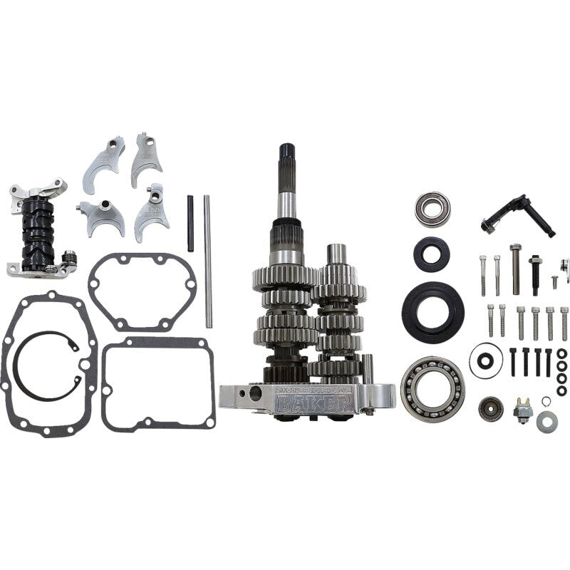 Baker 6-Speed Gear Set - Polished OD6-401S-02 fits 1998 Harley-Davidson Dyna / 1998-1999 Fat Boy / Heritage Softail / Heritage Springer / 1999 Night Train / 1998-1999 Softail / Softail Springer / 1999 Super Glide