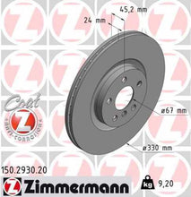 Load image into Gallery viewer, Zimmermann Coated Brake Disc 2930 fits 2021-2024 BMW 228I Gran COUPE / 2020-2024 BMW 228I xDrive Gran COUPE / 2016-2022 BMW X1 / 2018-2023 BMW X2 SDRIVE28I / 2017-2023 Mini Cooper Countryman S