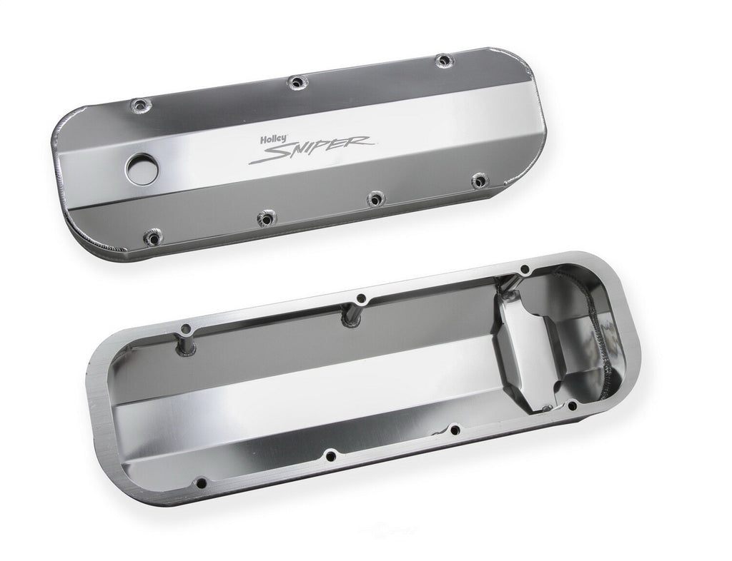 Holley Sniper EFI Sniper Valve Cover - Fabricated Aluminum - Natural Anodized 890002 fits 1965-2000 Chevrolet / GMC