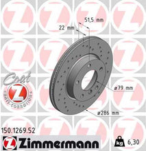Load image into Gallery viewer, Zimmermann Brake Disc 1269 fits 1992-1998 BMW 318I / 1992-1997 BMW 318IS / 1998-1999 BMW 318TI / 2000 BMW 323CI / 1998-2000 BMW 323I / 1998-1999 BMW 323IS / 1992-1995 BMW 325I / 1992-1995 BMW 325IS