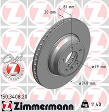 Load image into Gallery viewer, Zimmermann Coated Brake Disc 3408 fits 2002-2005 BMW 745I / 745LI / 2006-2008 BMW 750I / 750LI / 2004-2006 BMW 760I / 2003-2008 BMW 760LI
