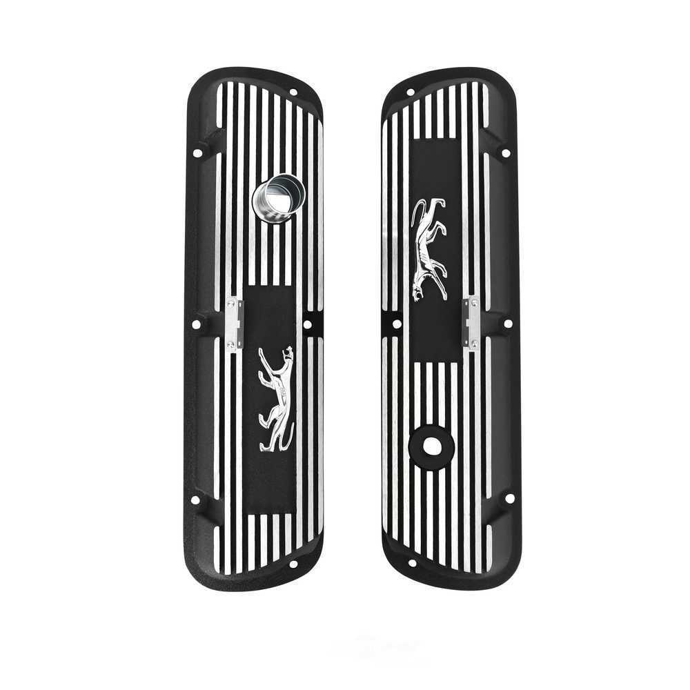 Scott Drake Aluminum Valve Covers Black Powder Coated Wrinkle Finish 6A582-CO fits 1967-1973 Mercury Cougar