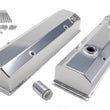 Load image into Gallery viewer, Hamburger's Performance Fab. Aluminum Valve Covers; Circle Track; REMOVABLE Tubes-BRUSHED 1065 fits 1958-1986 Chevy SB / 1969-1986 Chevrolet Blazer, C10, C20, C30, K10, K20, K30