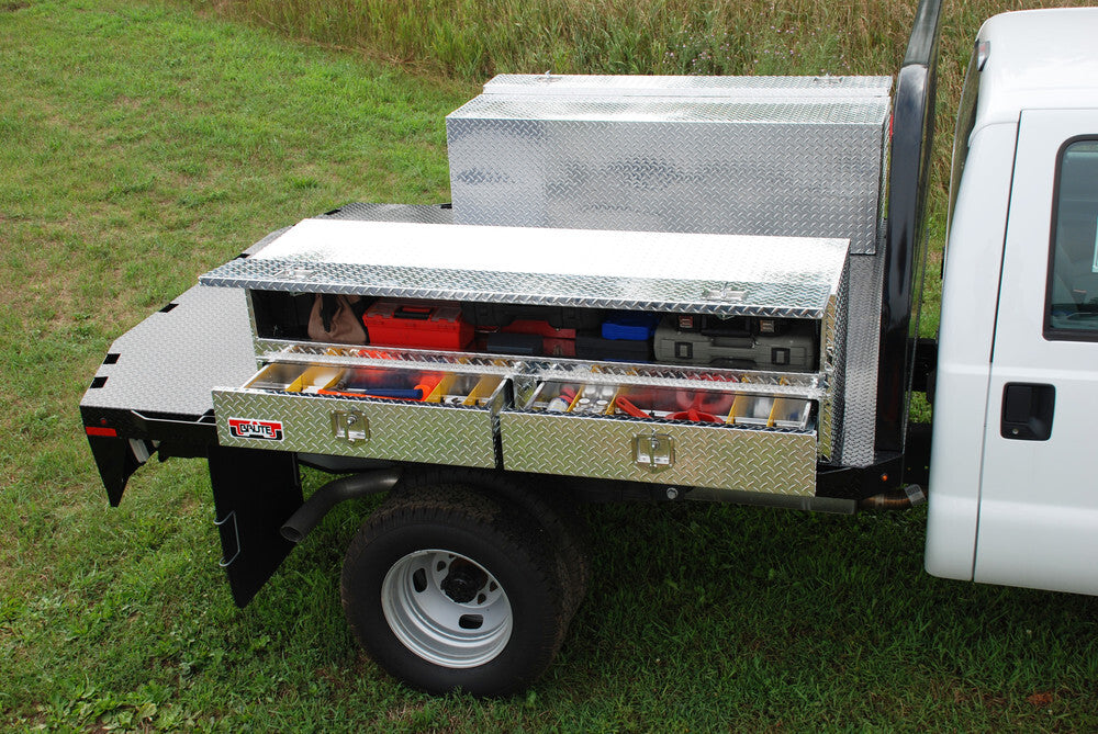 Unique Truck Accessories 72"x20"x24" High Cap. Stake Bed Contr. TopSider w/ Button Drawers Comm.Class TB400-72-BD