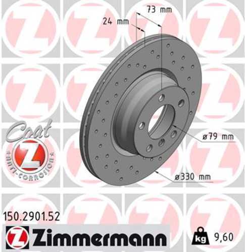 Zimmermann Brake Disc 150.2901.52 fits 2012-2015 BMW 328I / 2013-2015 BMW 328I xDrive / 2014-2015 BMW 228I / 2014-2016 BMW 328I GT xDrive / 2014-2016 BMW 428I / 2014-2016 BMW 428I xDrive / 2015-2016 BMW 428I Gran COUPE / 2016-2018 BMW 330E