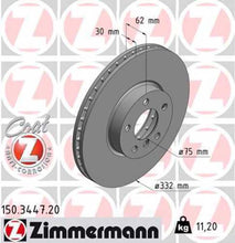 Load image into Gallery viewer, Zimmermann Coated Brake Disc 3447 fits 2007-2018 BMW X5 / 2011-2019 BMW X6