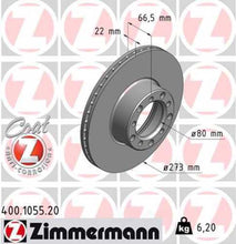 Load image into Gallery viewer, Zimmermann Coated Brake Disc 1055 fits 1972 Mercedes-Benz 350SL / 1973-1980 Mercedes-Benz 450SL / 450SLC