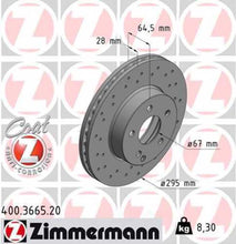 Load image into Gallery viewer, Zimmermann Coated Brake Disc 3665 fits 2012-2015 Mercedes-Benz C250 / 2008-2012 Mercedes-Benz C300