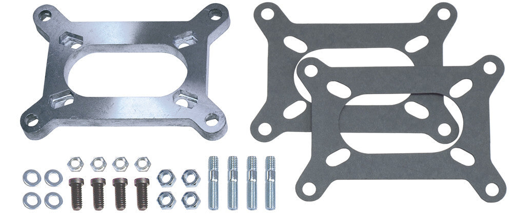 Trans-Dapt Performance 1/2 in. Tall, 2BBL Carb to 2BBL Manifold Carburetor Adapter -Cast Aluminum 2086