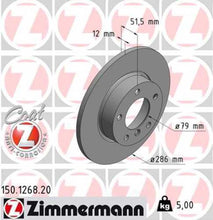 Load image into Gallery viewer, Zimmermann Coated Brake Disc 1268 fits 1995-1998 BMW 318TI / 1996-1998 BMW Z3