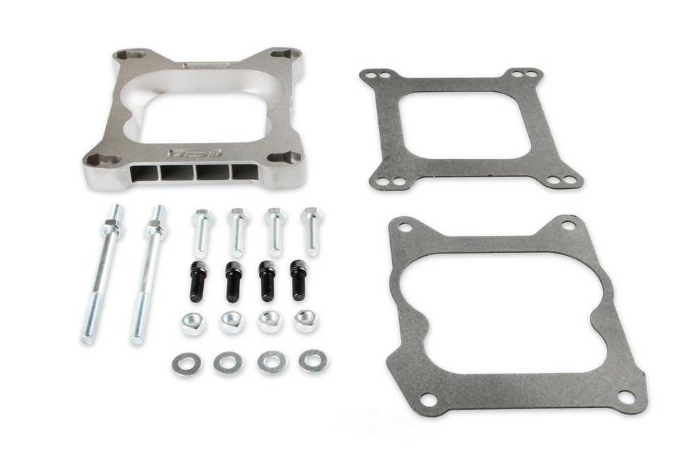 Mr Gasket Adapts 4-barrel Square Flange carburetors to spreadbore intake manifolds. 1932