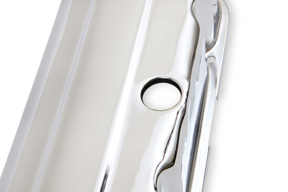 Mr Gasket Chrome Tall-Style Valve Covers without Baffle 9802 fits 1965-2000 Chevrolet / GMC