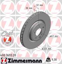 Load image into Gallery viewer, Zimmermann Coated Brake Disc 3693 fits 2014-2019 Mercedes-Benz CLA250 / 2015-2020 Mercedes-Benz GLA250