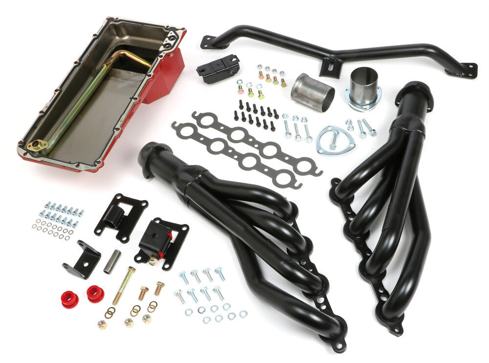 Trans-Dapt Performance SWAP IN A BOX KIT Engine, Auto Trans. Black Headers 42041 fits 1967-1972 Chevrolet C10 Pickup / 1967-1972 Chevrolet C10 Suburban / 1967-1972 Chevrolet C20 Pickup / 1967-1972 Chevrolet C20 Suburban / 1967-1972 GMC C15/c1500 Pickup