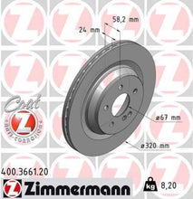 Load image into Gallery viewer, Zimmermann Coated Brake Disc 3661 fits 2007-2014 Mercedes-Benz CL550 / 2007-2014 Mercedes-Benz CL600 / 2010-2013 Mercedes-Benz S350 / 2007-2013 Mercedes-Benz S400