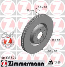Load image into Gallery viewer, Zimmermann Coated Brake Disc 3357 fits 2012-2018 Audi A6 / 2012-2018 Audi A6 Quattro / 2013-2018 Audi A7 Quattro