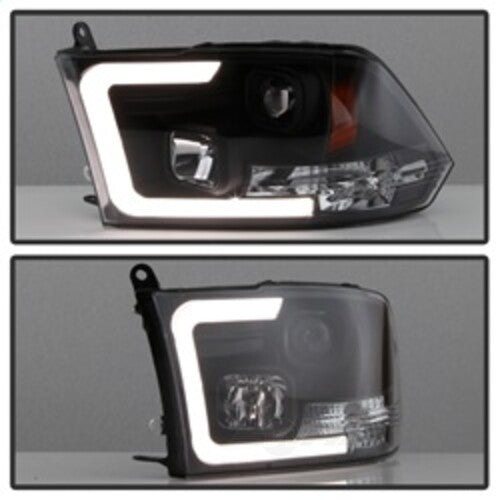 Spyder Auto (Spyder Signature) Projector Headlights - Version 2 - Light Bar DRL - Black 5084811 fits 2009-2010 Dodge Ram 1500 / 2009-2010 Dodge Ram 2500 / 2009-2010 Dodge Ram 3500 / 2011-2018 Ram 1500 / 2011-2016 Ram 2500 / 2011-2016 Ram 3500