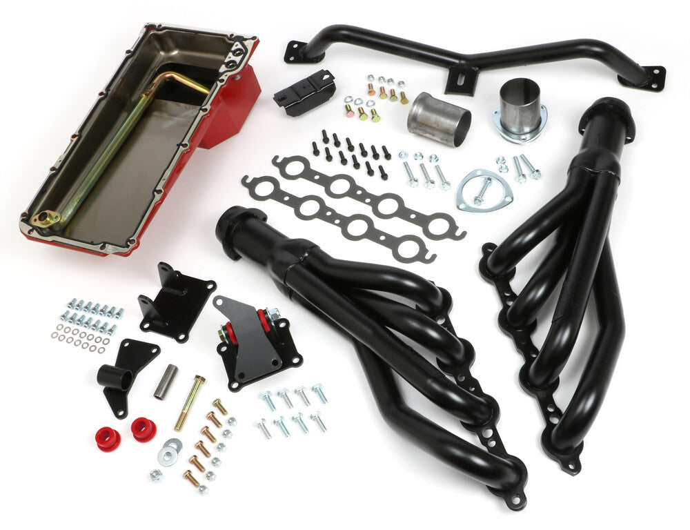 Trans-Dapt Performance SWAP IN A BOX KIT Into Auto Trans- Black Headers 42051 fits 1973 1974 Chevrolet C10 Pickup / 1973 1974 Chevrolet C10 Suburban / 1973 1974 Chevrolet C20 Pickup / 1973 1974 Chevrolet C20 Suburban / 1973 1974 GMC C15/c1500 Pickup