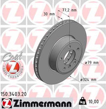 Load image into Gallery viewer, Zimmermann Coated Brake Disc 3403 fits 2004-2007 BMW 525I / 2006-2010 BMW 525XI / 2008-2010 BMW 528I / 2008-2010 BMW 528I xDrive