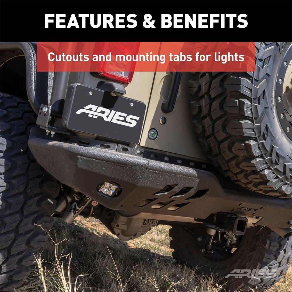 ARIES TrailChaser Aluminum Rear Bumper Corners 2081221 fits Jeep Wrangler