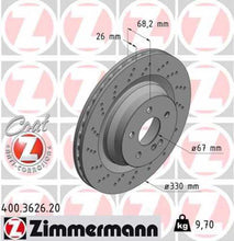 Load image into Gallery viewer, Zimmermann Coated Brake Disc 3626 fits 2006 Mercedes-Benz CLS55 Amg / 2007-2011 Mercedes-Benz CLS63 Amg / 2003-2006 Mercedes-Benz E55 Amg / 2007-2009 Mercedes-Benz E63 Amg