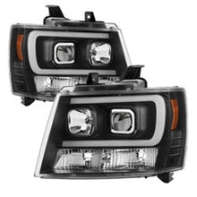Load image into Gallery viewer, Spyder Auto (Spyder Signature) Projector Headlights - Version 2 - Light Bar DRL - Black 5082565 fits 2007-2013 Chevrolet Avalanche / 2007-2014 Chevrolet Suburban 1500 / 2007-2013 Chevrolet Suburban 2500 / 2007-2014 Chevrolet Tahoe