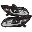 Load image into Gallery viewer, Spyder Auto (Spyder Signature) Projector Headlights - Light Bar DRL - Black 5076519 fits 2012-2013 Honda Civic