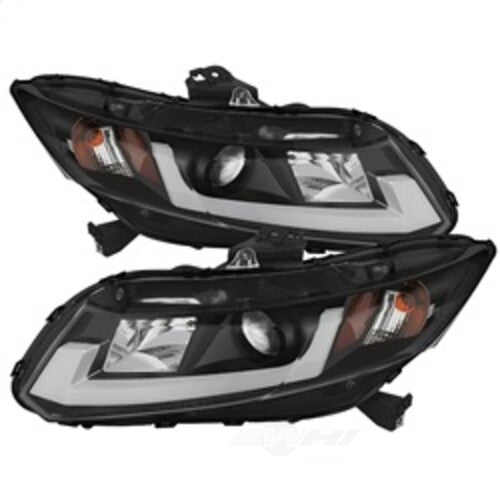 Spyder Auto (Spyder Signature) Projector Headlights - Light Bar DRL - Black 5076519 fits 2012-2013 Honda Civic