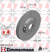 Load image into Gallery viewer, Zimmermann Coated Brake Disc 600.3245.20 fits 2002-2004 Volkswagen Passat W8