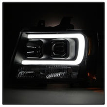 Load image into Gallery viewer, Spyder Auto (Spyder Signature) Projector Headlights - Version 2 - Light Bar DRL - Black 5082565 fits 2007-2013 Chevrolet Avalanche / 2007-2014 Chevrolet Suburban 1500 / 2007-2013 Chevrolet Suburban 2500 / 2007-2014 Chevrolet Tahoe