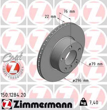 Load image into Gallery viewer, Zimmermann Coated Brake Disc 1284 fits 2001-2003 BMW 525I / 1997-2000 BMW 528I