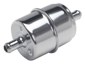Trans-Dapt Performance 5/16 in. DISPOSABLE FUEL FILTER- CHROME (not for fuel injection) 9212