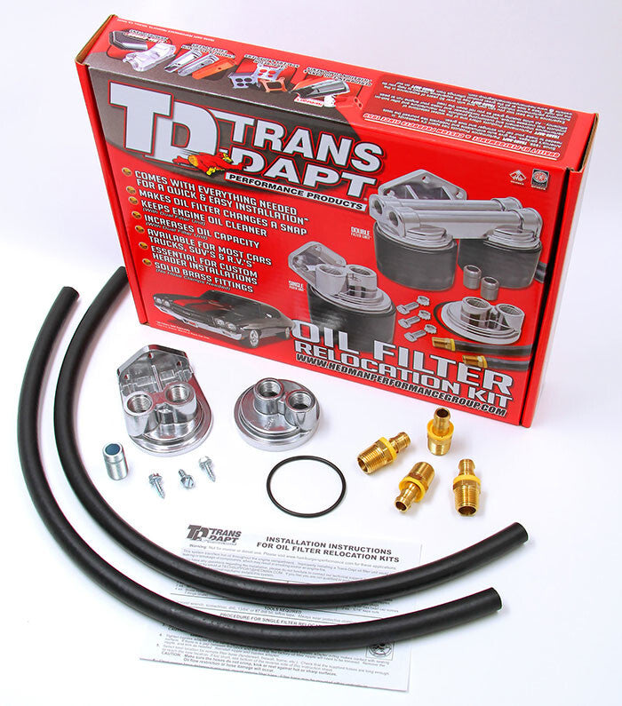 Trans-Dapt Performance Single Remote Filter System; 3-3/16 in. ID; 3-7/16 in. OD Flange; in.-16 1122 fits 2001-2019 Chevrolet / GMC
