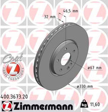 Load image into Gallery viewer, Zimmermann Coated Brake Disc 3673 fits 2000-2004 Mercedes-Benz E430 / SLK32 Amg