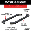 Load image into Gallery viewer, ARIES 3" Round Black Steel Side Bars 205015 fits 2007-2011 Dodge Nitro Detonator, Heat, R/T, SE 3.7L V6, 4.0L V6