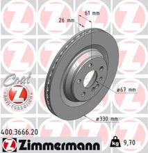 Load image into Gallery viewer, Zimmermann Coated Brake Disc 3666 fits 2003-2006 Mercedes-Benz CL600 / S600