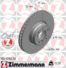 Load image into Gallery viewer, Zimmermann Coated Brake Disc 1280 fits 1995-2001 BMW 750IL
