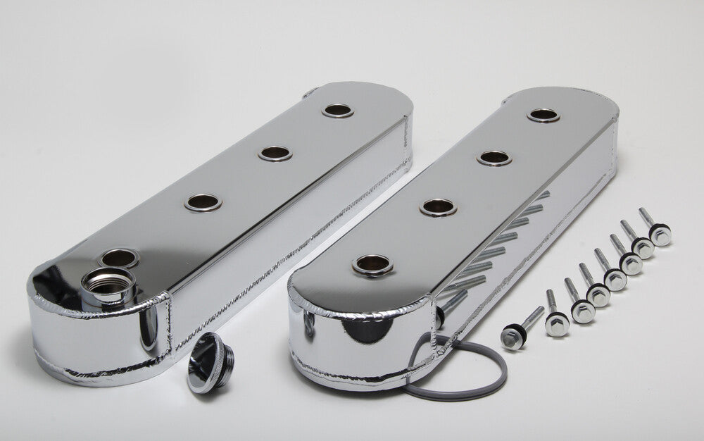 Hamburger's Performance Fab. Aluminum Valve Covers; No Bracket Mounting Holes-CHROME 1124 fits GM LS Series