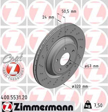 Load image into Gallery viewer, Zimmermann Coated Brake Disc 5531 fits 2015-2016 Mercedes-Benz SL400 / 2017-2020 Mercedes-Benz SL450 / 2013-2020 Mercedes-Benz SL550