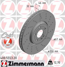 Load image into Gallery viewer, Zimmermann Coated Brake Disc 400.5553.20 fits 2020-2021 Mercedes-Benz A35 Amg