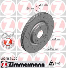 Load image into Gallery viewer, Zimmermann Coated Brake Disc 3624 fits 2003-2007 Mercedes-Benz C230 / 2001-2005 Mercedes-Benz C240 / 2006 2007 Mercedes-Benz C280 / 2001-2005 Mercedes-Benz C320 / 2006-2009 Mercedes-Benz CLK350