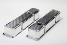 Load image into Gallery viewer, Hamburger's Performance Fab. Aluminum Valve Covers withFins; With holes- POLISHED 1111 fits 1958-1986 Chevy SB