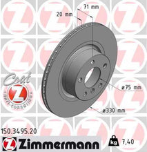 Load image into Gallery viewer, Zimmermann Coated Brake Disc 3495 fits 2011-2017 BMW X3 / 2015-2018 BMW X4