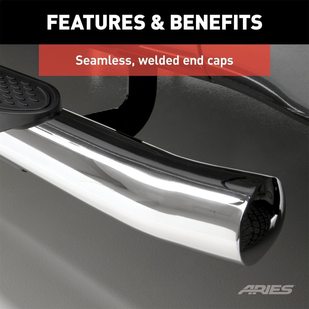 ARIES S225045-2 4-Inch Oval Polished Stainless Steel Nerf Bars S225045-2 fits Ram 1500