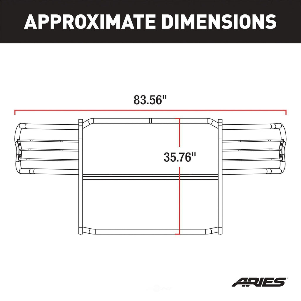 ARIES Polished Stainless Grille Guard 5058-2 fits Dodge Ram 1500