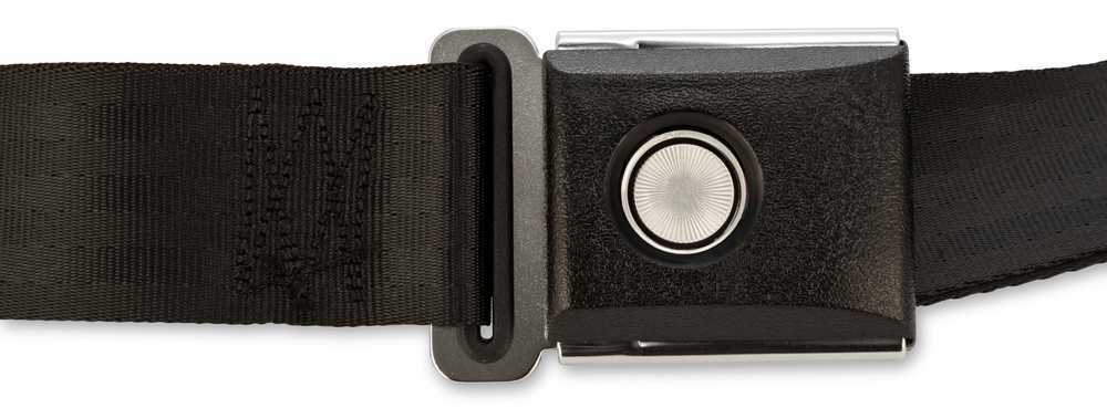 Scott Drake Push Button Seat Belt Black SB-BK-PBSB fits 1964-1973 Ford Mustang