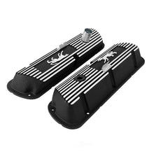Load image into Gallery viewer, Scott Drake Aluminum Valve Covers Black Powder Coated Wrinkle Finish 6A582-CO fits 1967-1973 Mercury Cougar