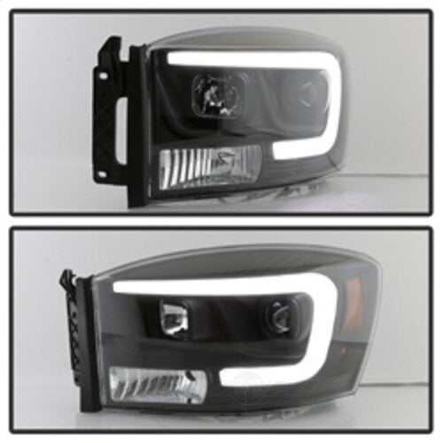 Spyder Auto (Spyder Signature) Projector Headlights - Version 2 - Light Bar DRL - Black 5085306 fits 2006-2008 Dodge Ram 1500 / 2006-2009 Dodge Ram 2500 / 2006-2009 Dodge Ram 3500