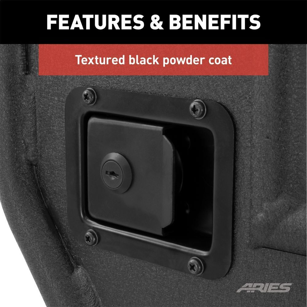 ARIES 25009 Black Aluminum Rear Tube Half Doors 25009 fits Jeep Wrangler JK