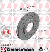 Load image into Gallery viewer, Zimmermann Brake Disc 1506 fits 1986 Porsche 944 Turbo
